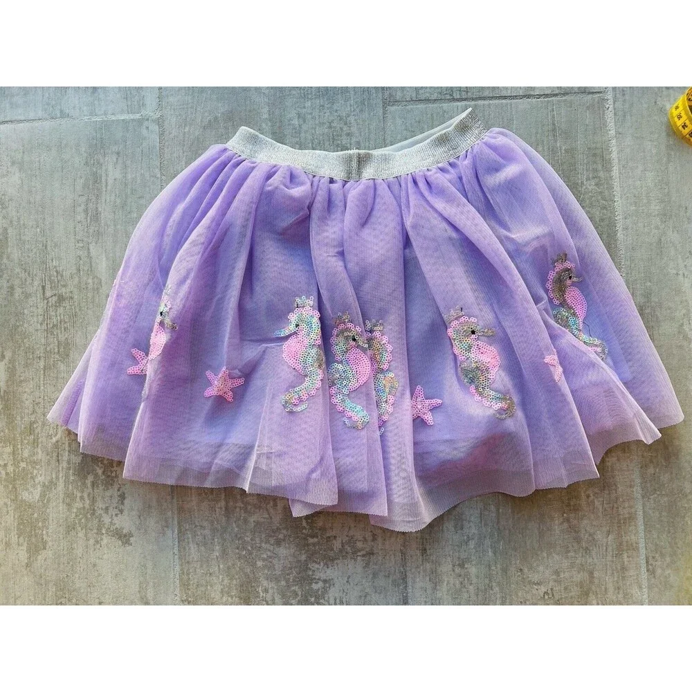 Los Angeles Boutique Tutu Tulle Star Seahorse Sequin Skirt Party Mermaid NEW 4T